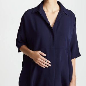 Hatch The Button Down shirt, Navy (Maternity)